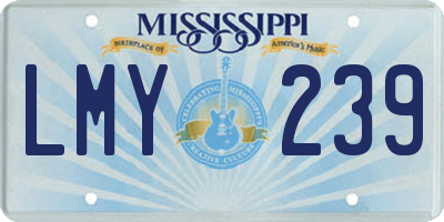 MS license plate LMY239