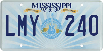 MS license plate LMY240