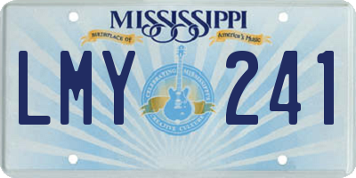 MS license plate LMY241