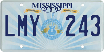 MS license plate LMY243