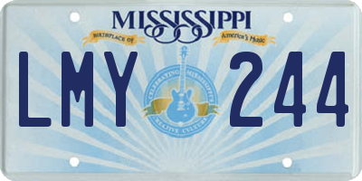 MS license plate LMY244