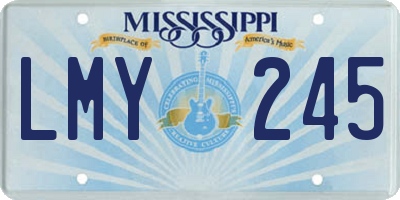 MS license plate LMY245