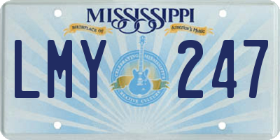 MS license plate LMY247