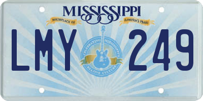 MS license plate LMY249