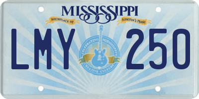 MS license plate LMY250