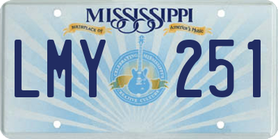 MS license plate LMY251