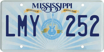 MS license plate LMY252
