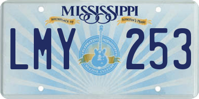 MS license plate LMY253