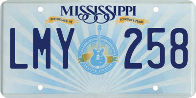 MS license plate LMY258