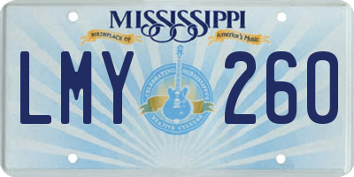 MS license plate LMY260