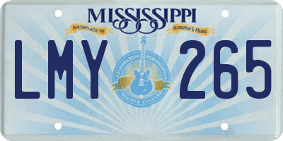 MS license plate LMY265