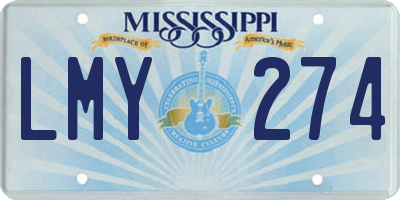 MS license plate LMY274