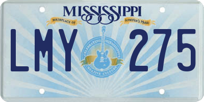MS license plate LMY275