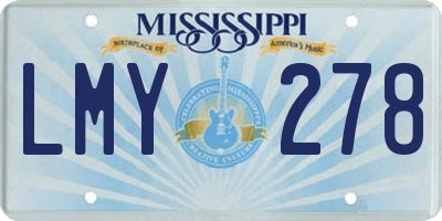 MS license plate LMY278