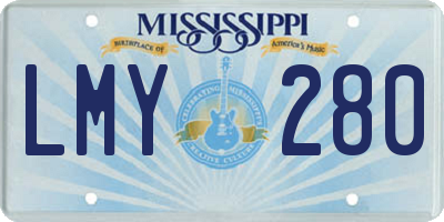 MS license plate LMY280