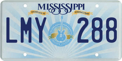 MS license plate LMY288