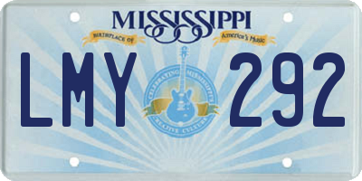 MS license plate LMY292