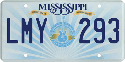 MS license plate LMY293