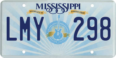 MS license plate LMY298