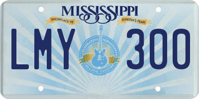 MS license plate LMY300