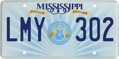 MS license plate LMY302