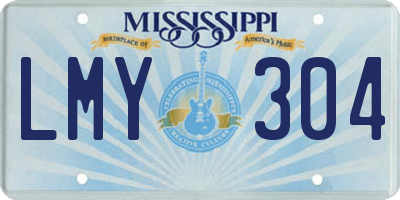MS license plate LMY304