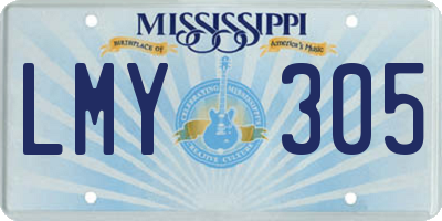 MS license plate LMY305