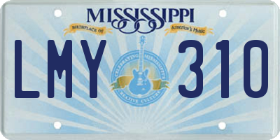MS license plate LMY310