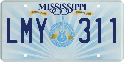 MS license plate LMY311