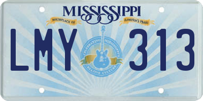 MS license plate LMY313