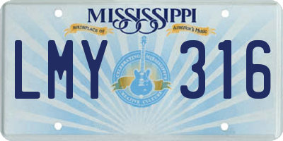 MS license plate LMY316