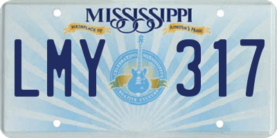 MS license plate LMY317