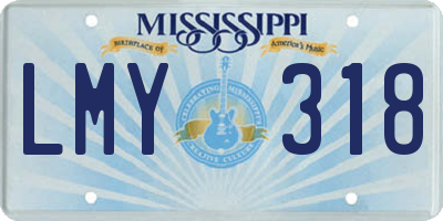 MS license plate LMY318