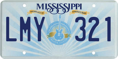 MS license plate LMY321