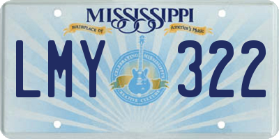 MS license plate LMY322