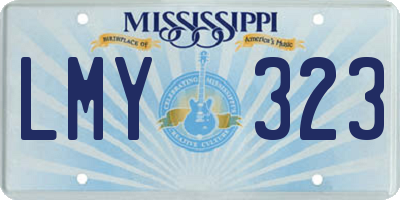 MS license plate LMY323