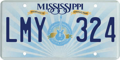 MS license plate LMY324