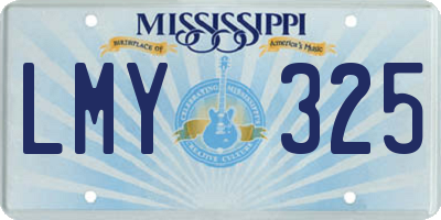 MS license plate LMY325
