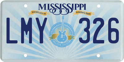 MS license plate LMY326