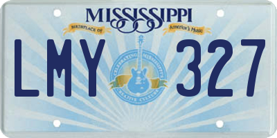 MS license plate LMY327