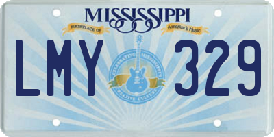 MS license plate LMY329