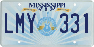 MS license plate LMY331