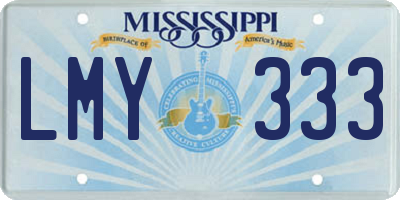 MS license plate LMY333