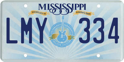 MS license plate LMY334