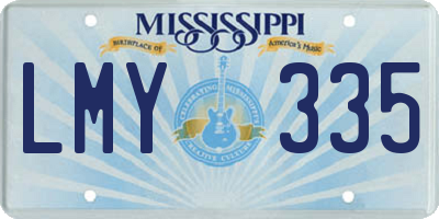 MS license plate LMY335