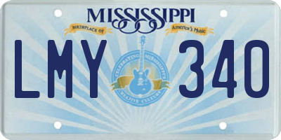 MS license plate LMY340