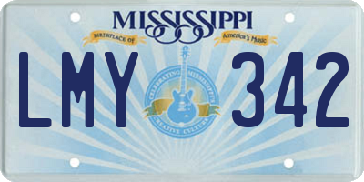 MS license plate LMY342