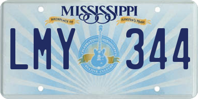 MS license plate LMY344