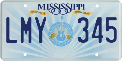 MS license plate LMY345