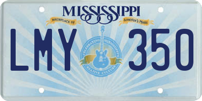 MS license plate LMY350
